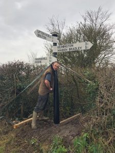 signpost renovation by the Conker Committee